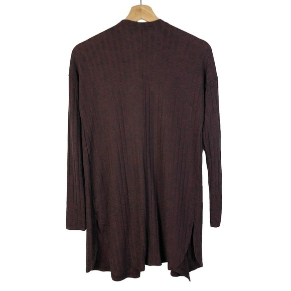 American Eagle AEO Heather Red Ribbed Mid Length Cardigan Sweater S - Picture 2 of 4